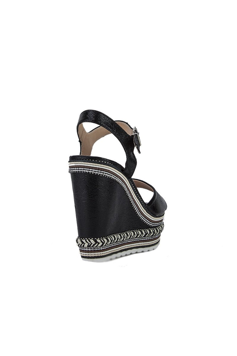 Nikki Black Metallic Aztec Wedges