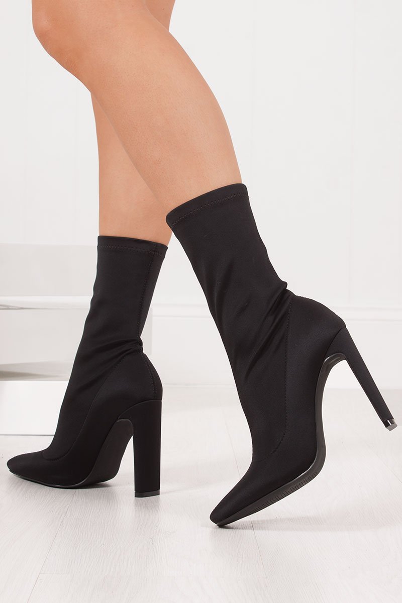 Penny Black Lycra Slim Black Heel Sock Boots