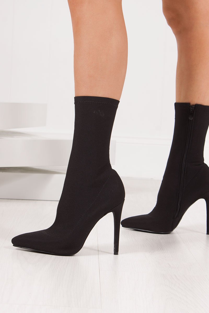 Penny Black Lycra Slim Black Heel Sock Boots