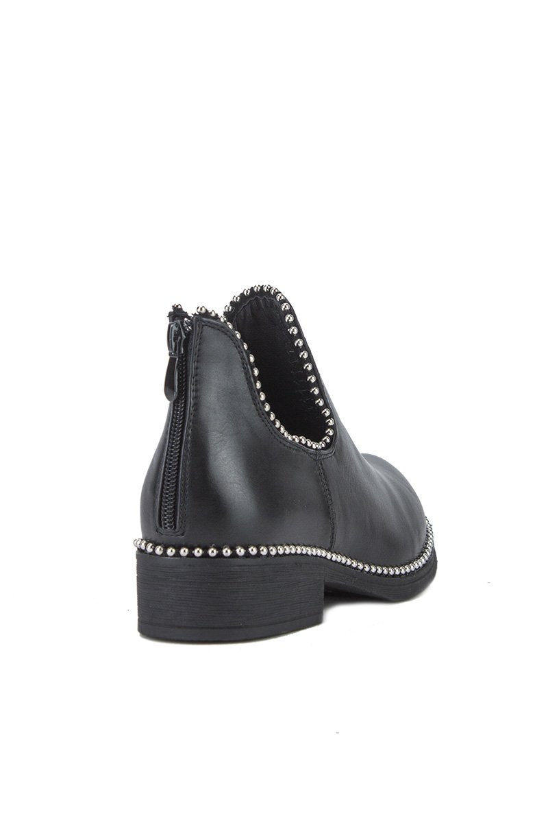 Pixie Black Cut Out Stud Ankle Chelsea Boots