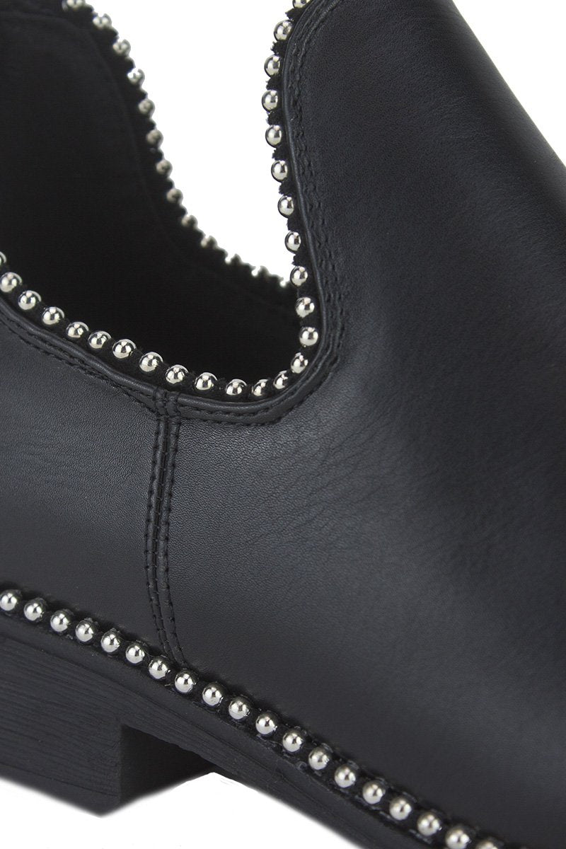 Pixie Black Cut Out Stud Ankle Chelsea Boots