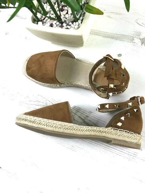 Portia Brown Stud Espadrilles