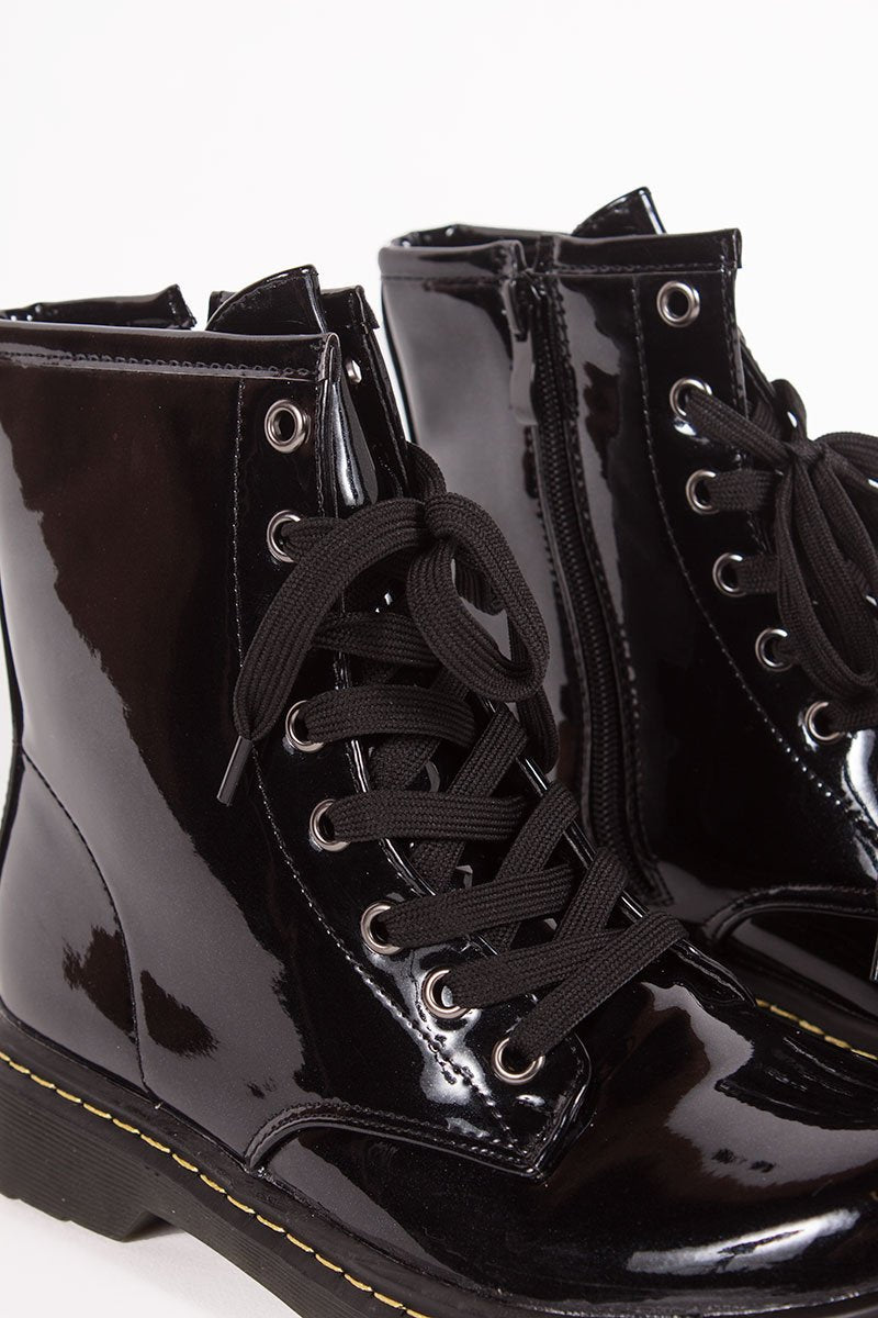 Robyn Black Lace Up Ankle Boots