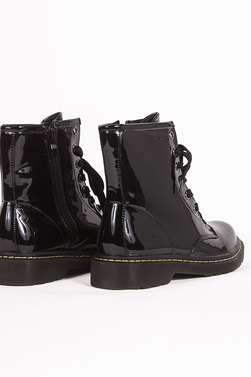 Robyn Black Lace Up Ankle Boots