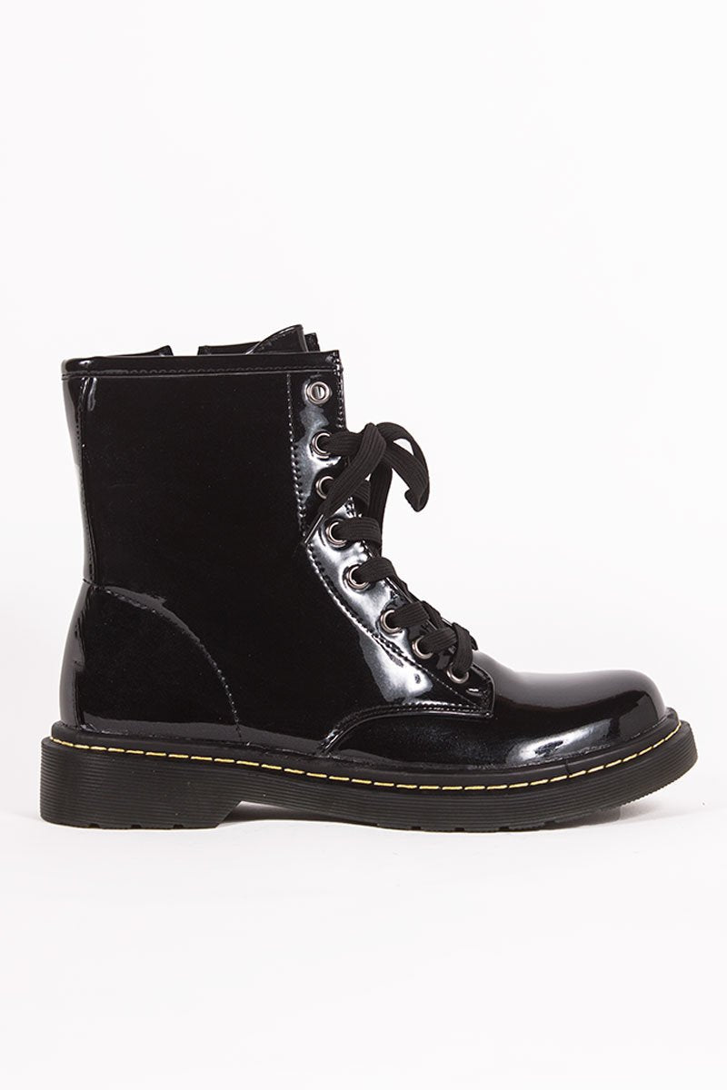 Robyn Black Lace Up Ankle Boots