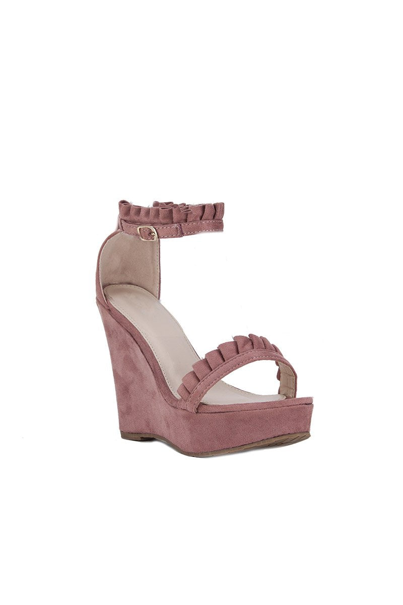 Rose Pink Frill Wedges