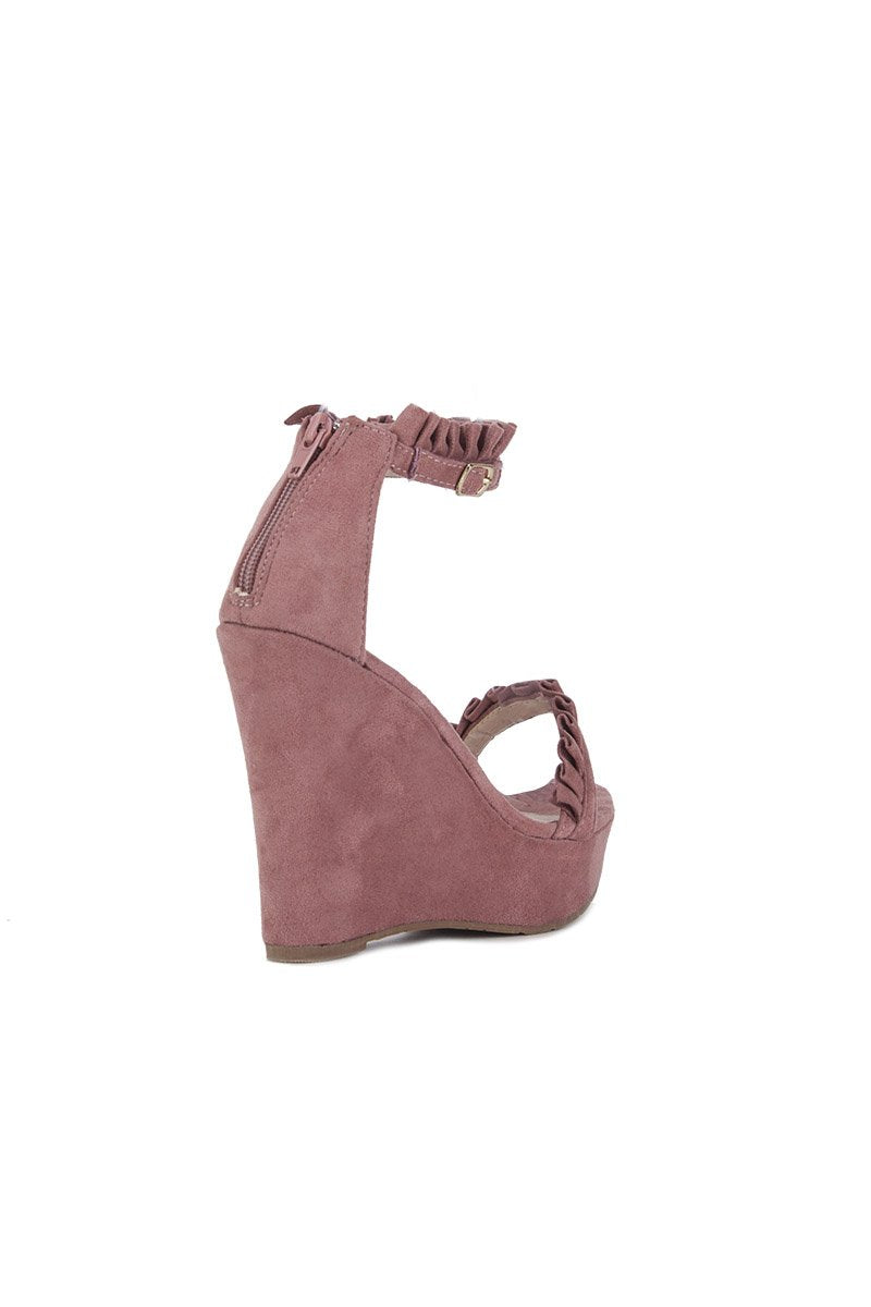 Rose Pink Frill Wedges