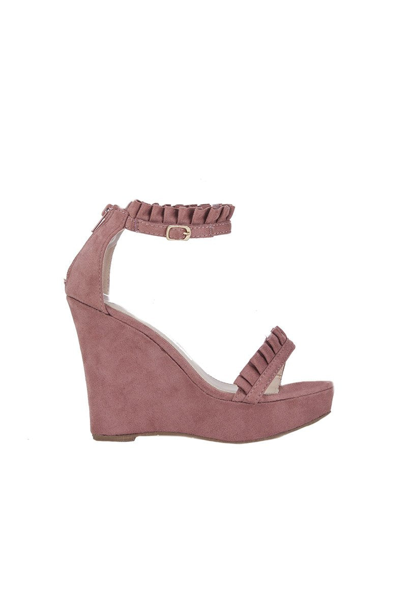 Rose Pink Frill Wedges