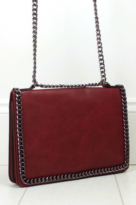 Rosie Burgundy Chain Shoulder Bag