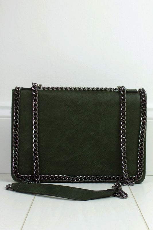 Rosie Khaki Chain Shoulder Bag