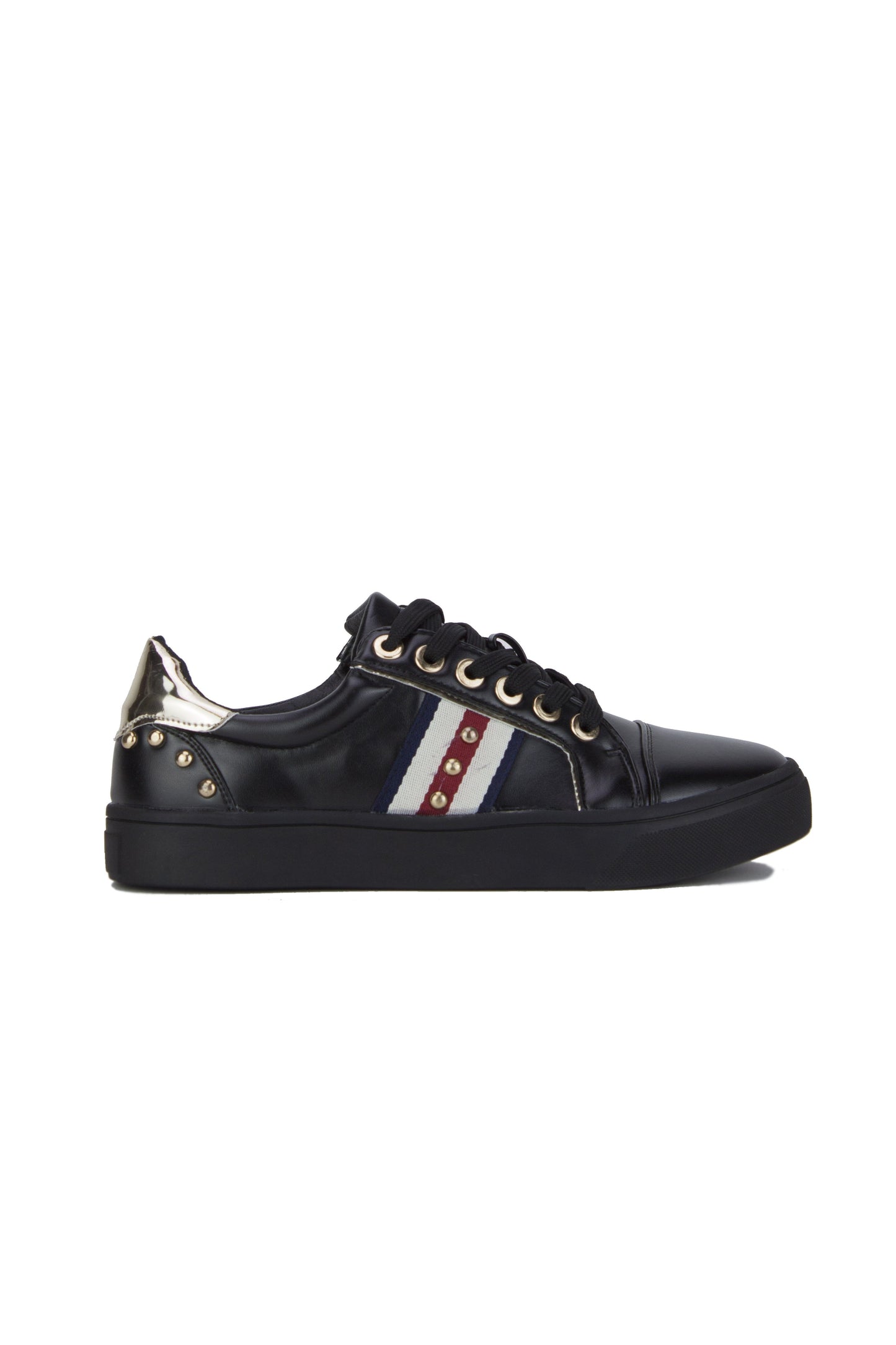 Sarah Black Trainers With Metallic Detail