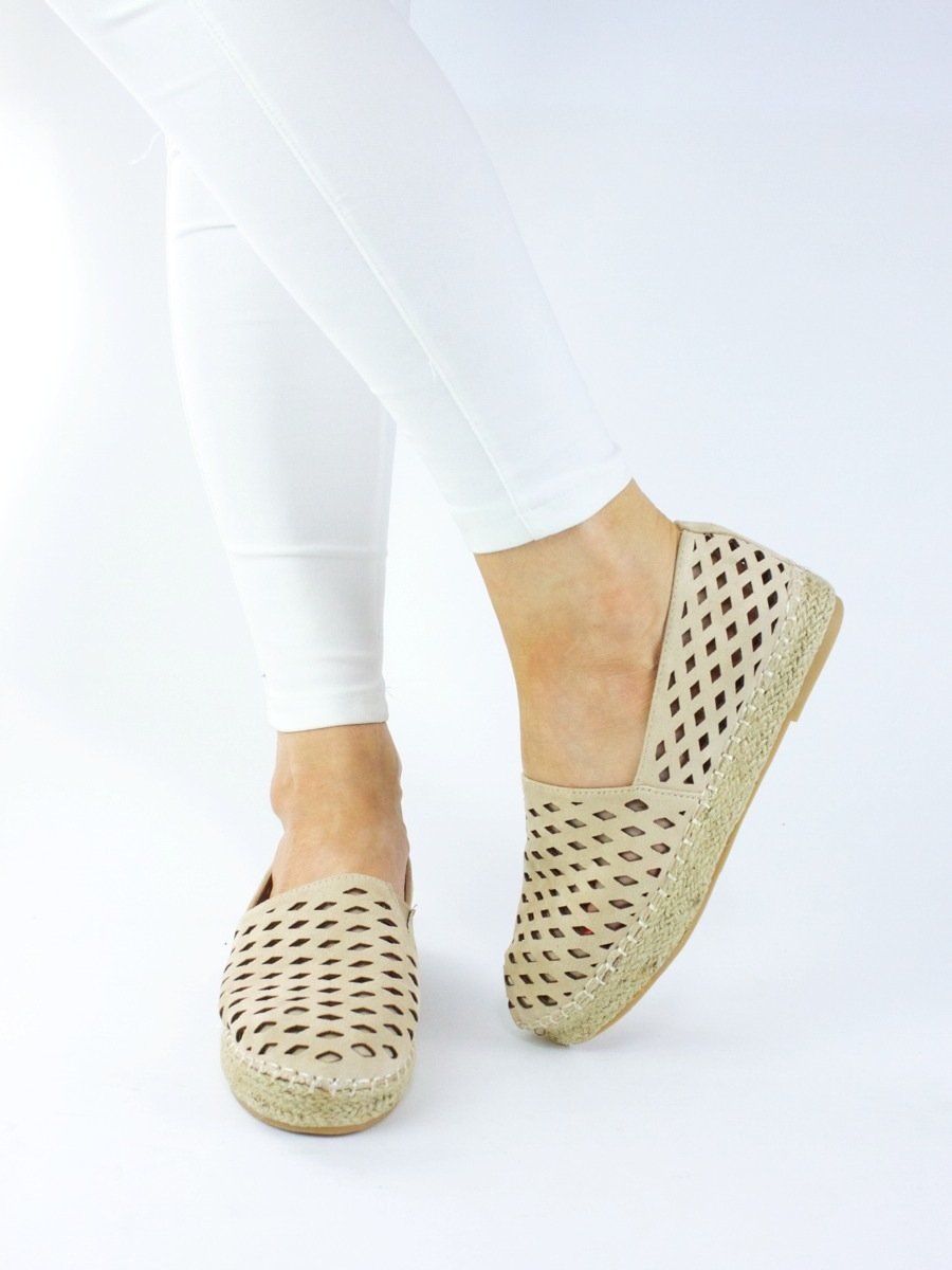 Scarlett Cream Laser Cut Espadrille Pumps