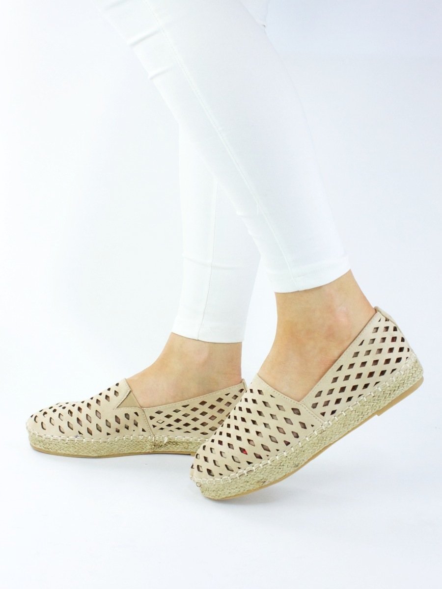 Scarlett Cream Laser Cut Espadrille Pumps