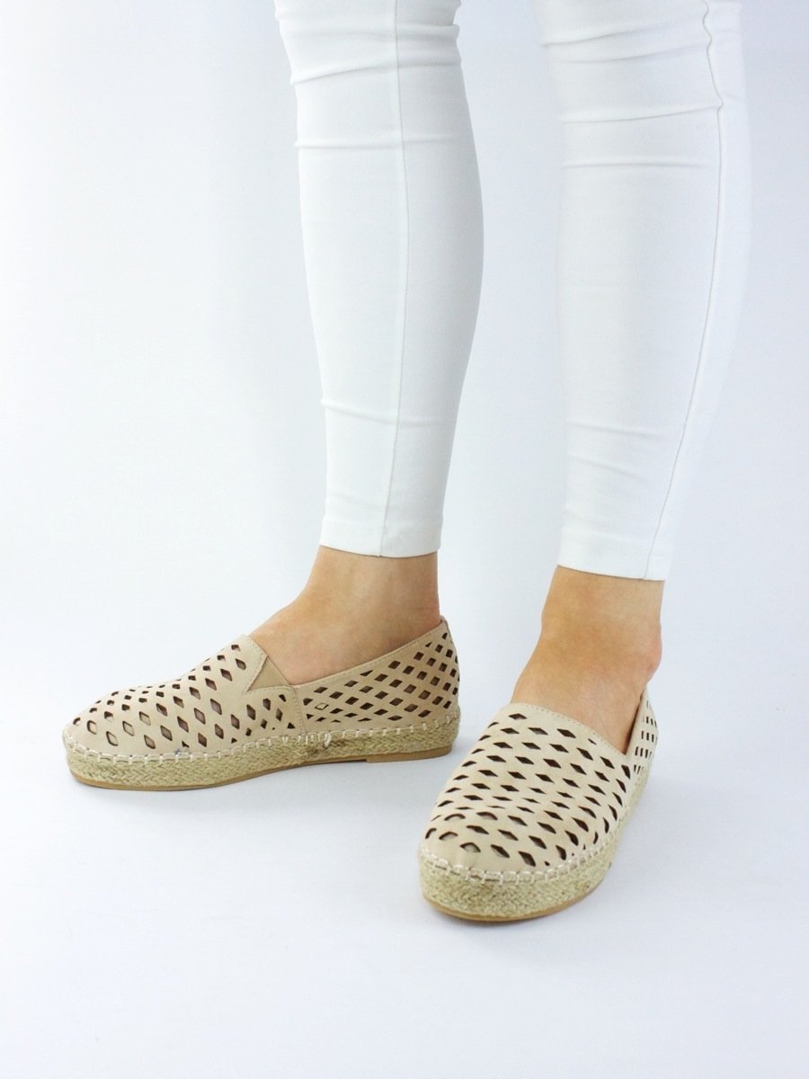 Scarlett Cream Laser Cut Espadrille Pumps