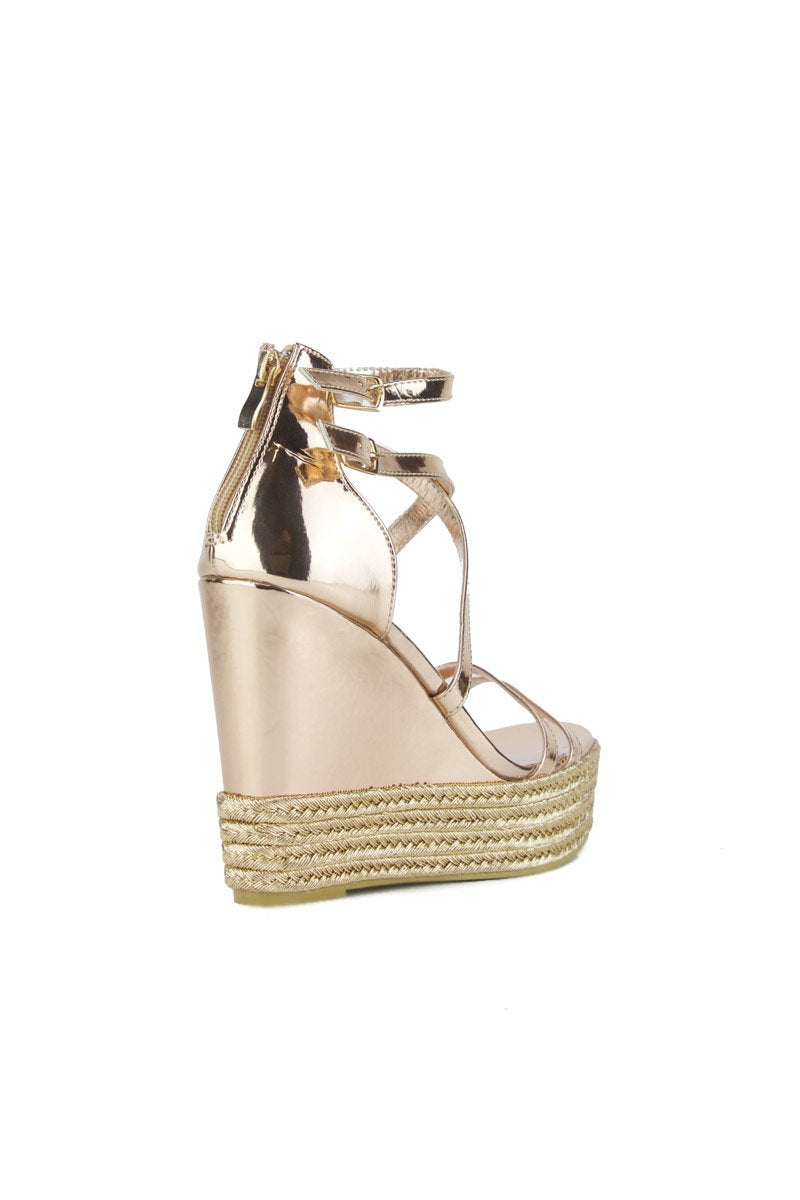 Sia Rose Gold Wedges