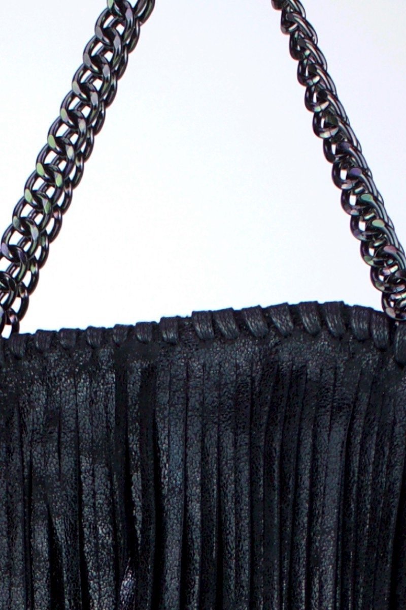Sienna Black Fringe Bag