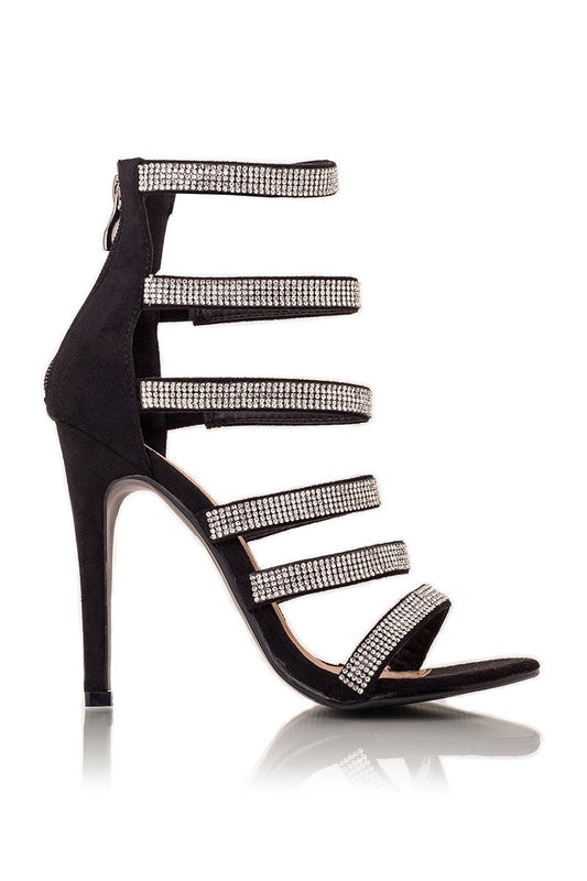 Sierra Black Diamante Stiletto Heels