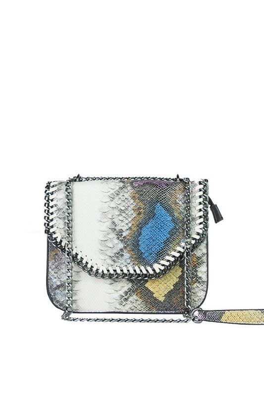 Stella Blue Python Chain Shoulder Bag