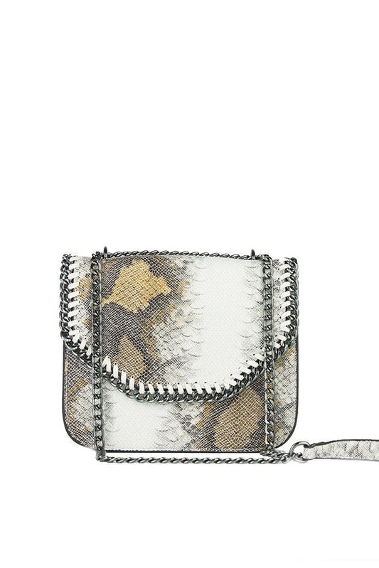 Stella Brown Python Chain Shoulder Bag