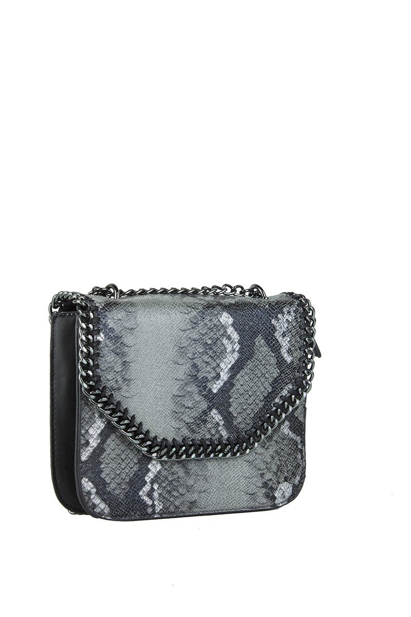 Stella Grey Python Chain Shoulder Bag