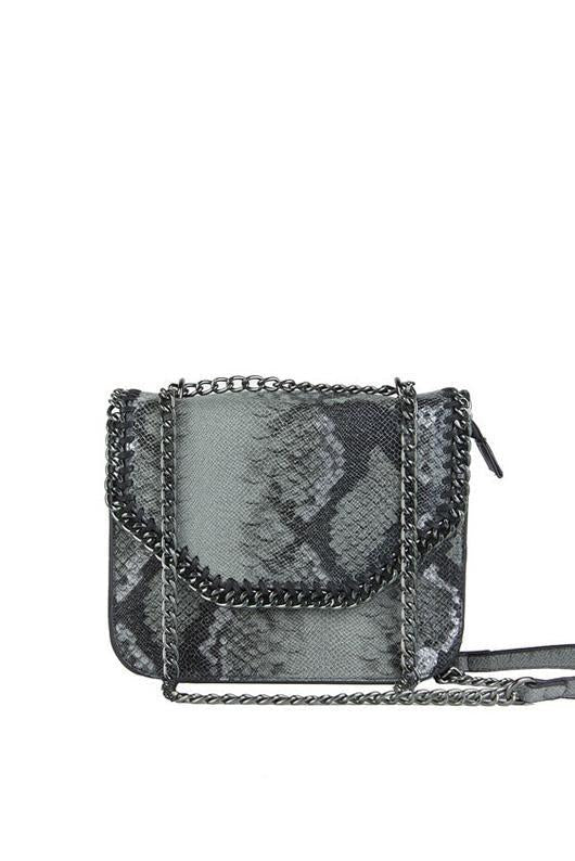 Stella Grey Python Chain Shoulder Bag