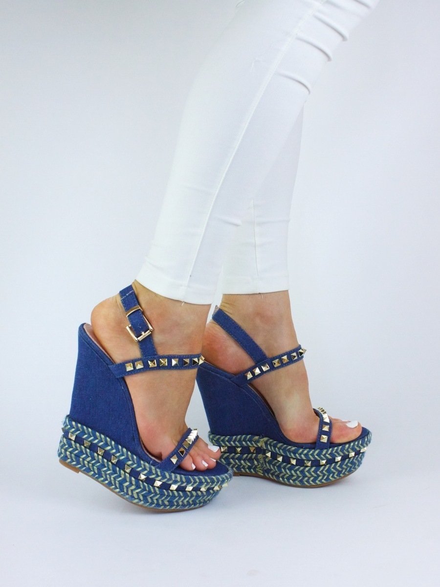 Zara Denim Stud Wedge