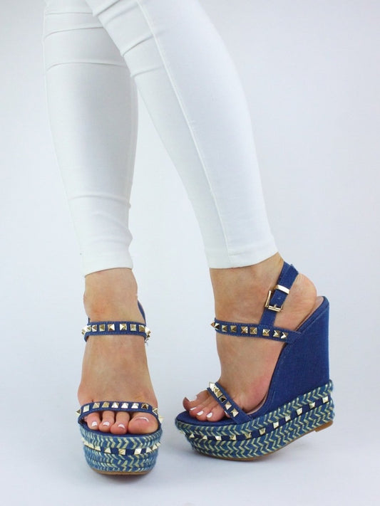 Zara Denim Stud Wedge