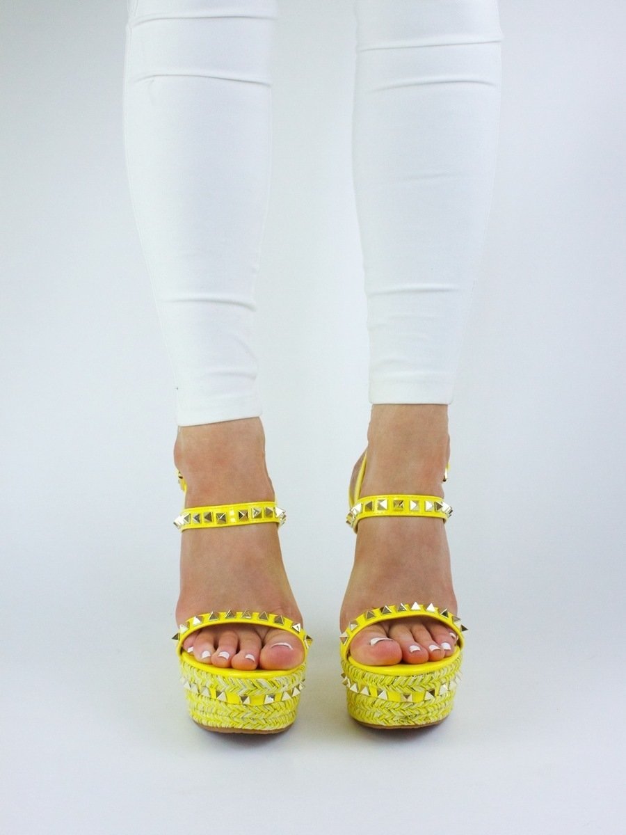Zara Yellow Stud Wedge