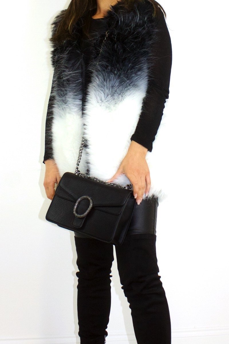 Alexandra Black Ombre Faux Fur Gilet