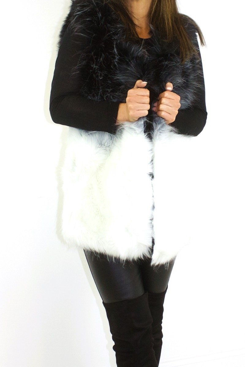 Alexandra Black Ombre Faux Fur Gilet