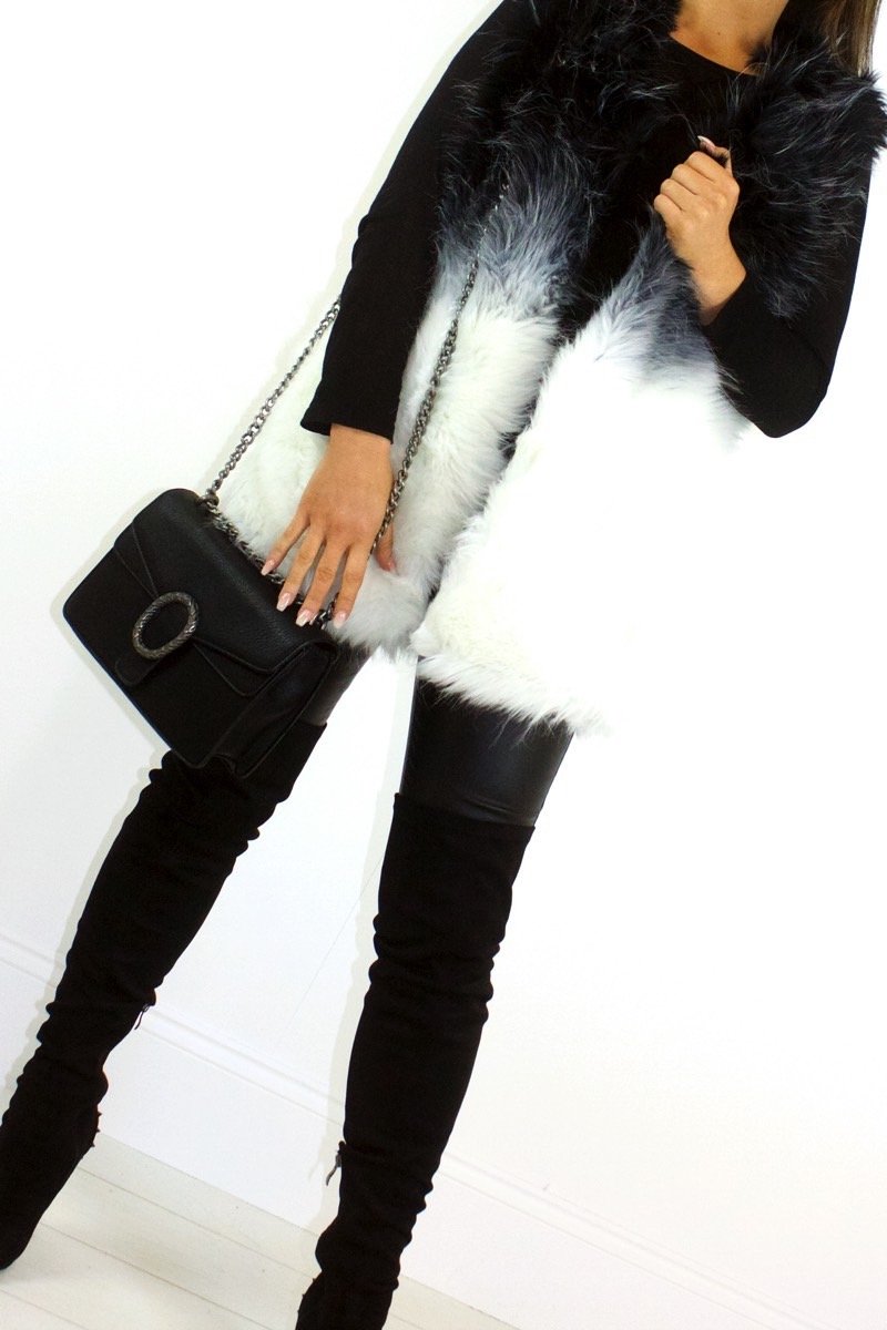 Alexandra Black Ombre Faux Fur Gilet