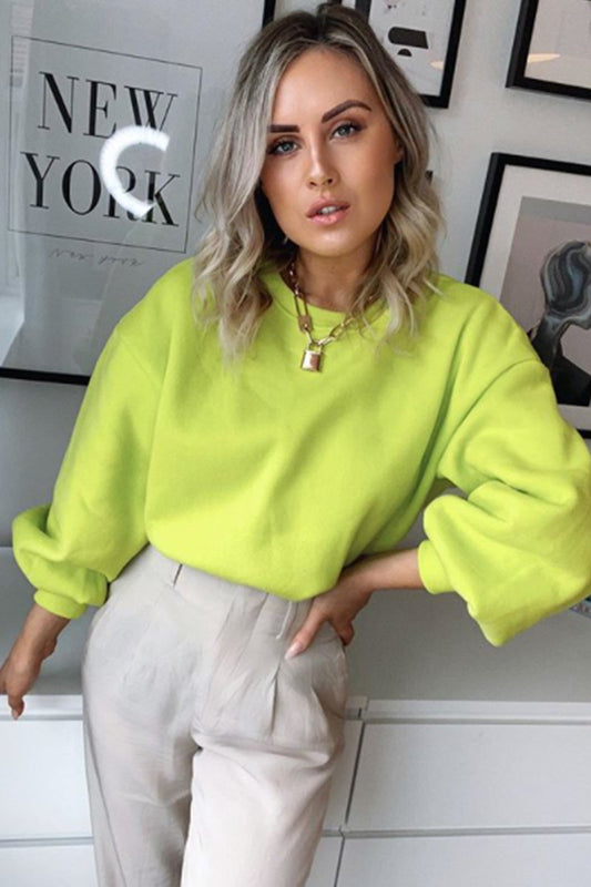 Erin Neon Lime Oversized Sweatshirt Jumper