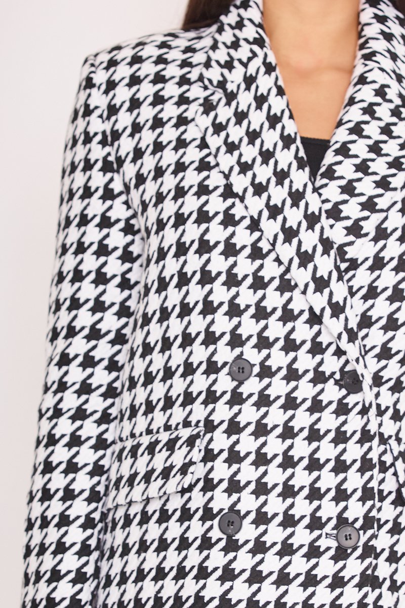 Liberty Monochrome Dogtooth Double Breasted Coat