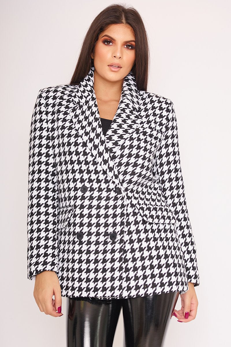 Liberty Monochrome Dogtooth Double Breasted Coat