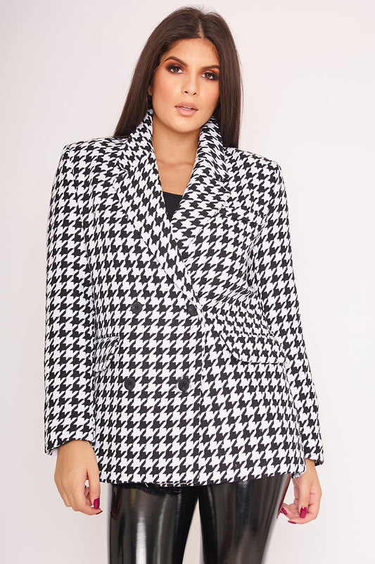 Liberty Monochrome Dogtooth Double Breasted Coat