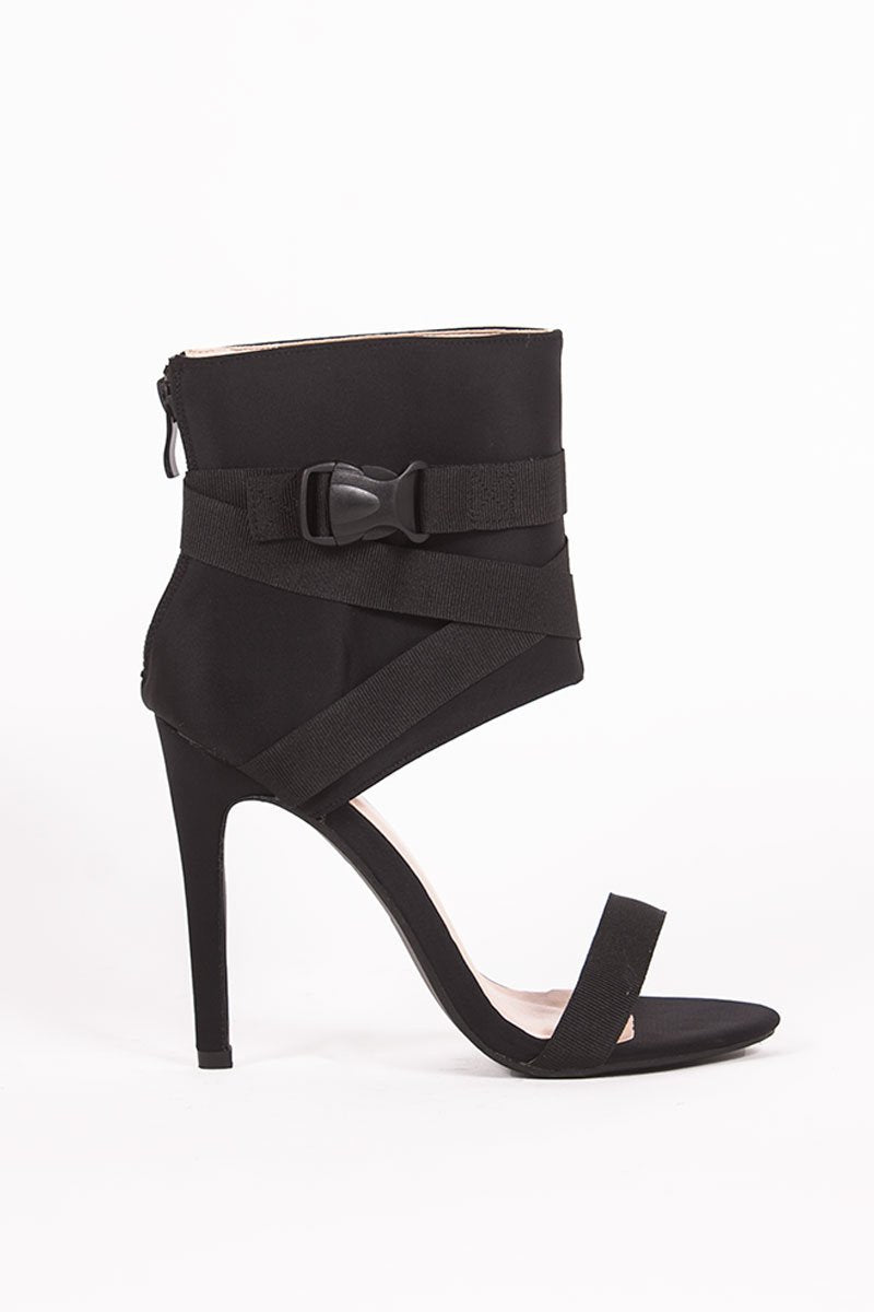 Maia Black Ankle Cuff Clasp Stilettos