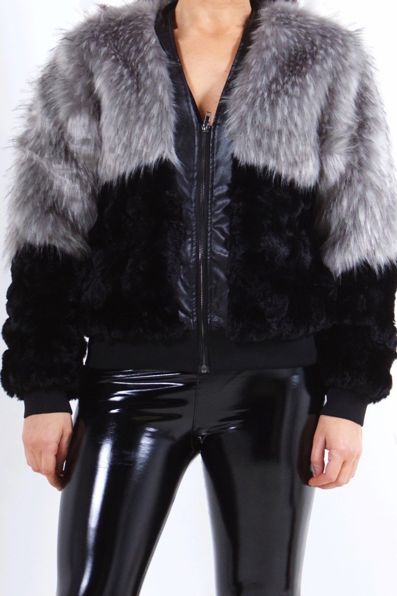 Pia Grey Faux Fur Jacket