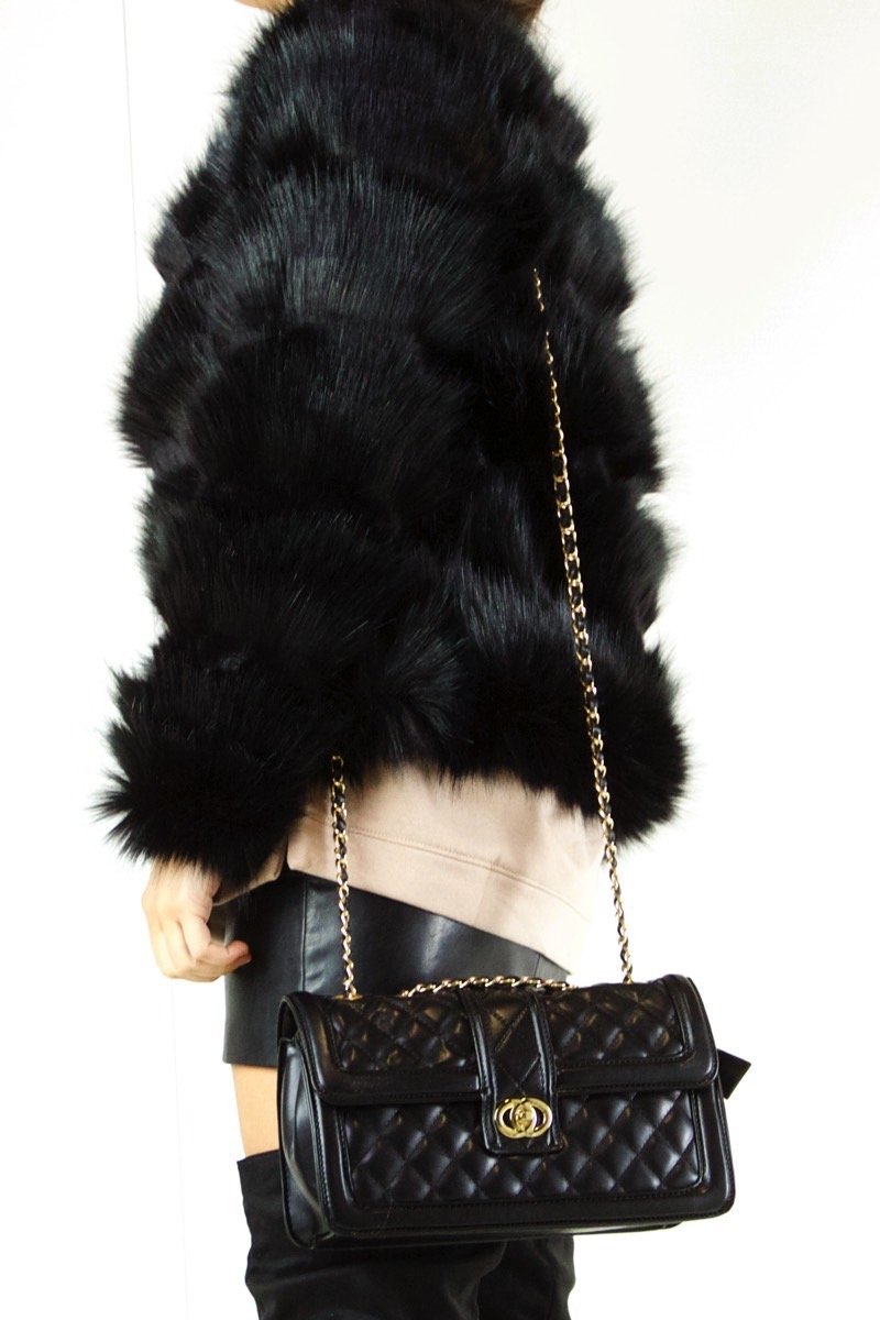 Polly Black Faux Fur Jacket