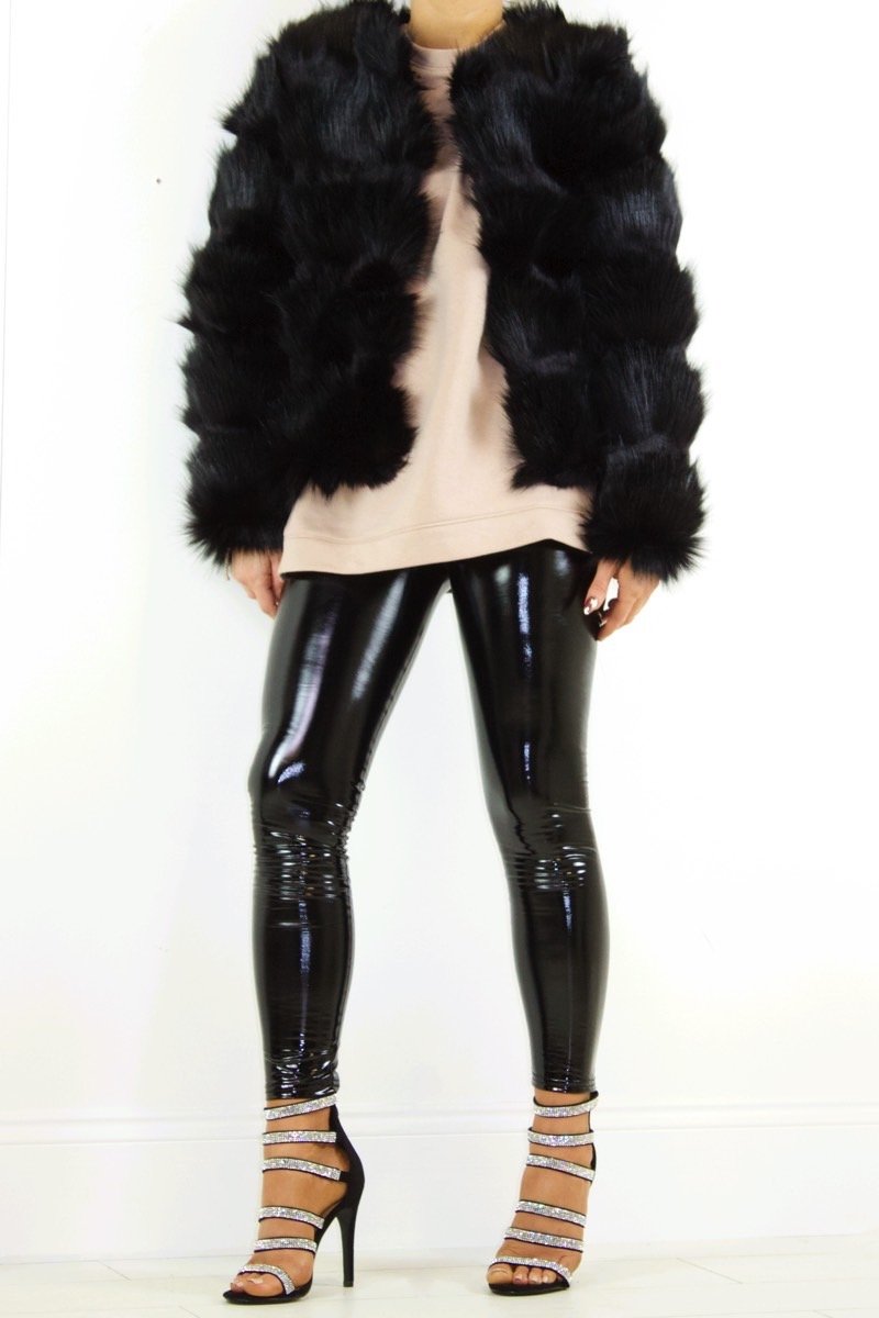 Polly Black Faux Fur Jacket