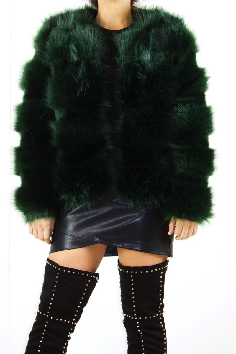 Polly Green Faux Fur Jacket