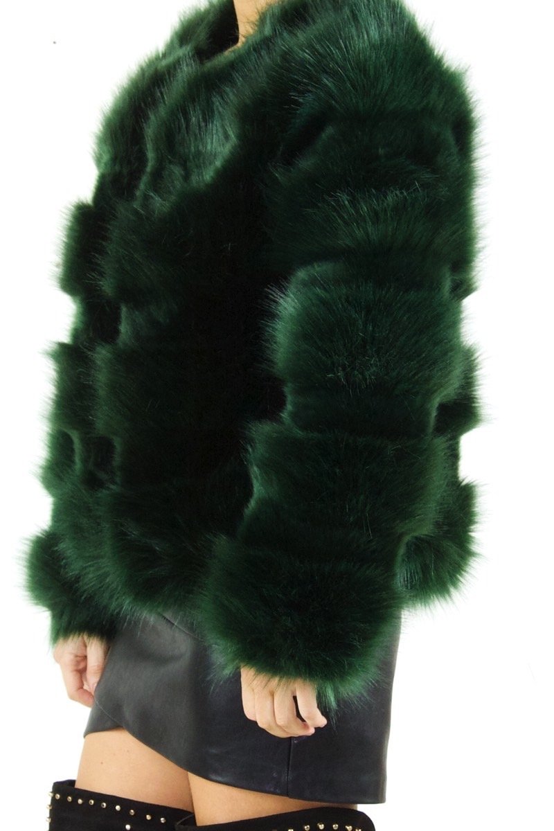 Polly Green Faux Fur Jacket