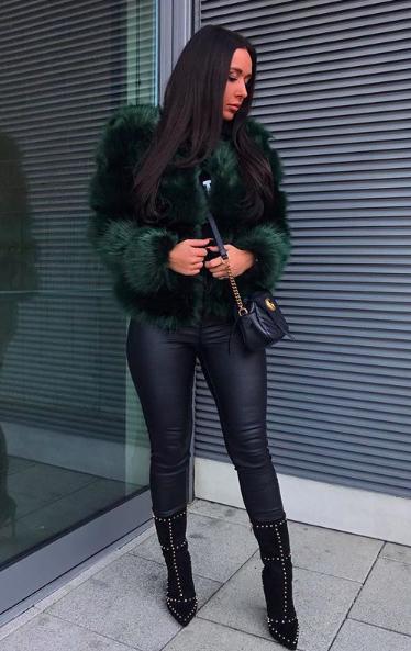 Polly Green Faux Fur Jacket