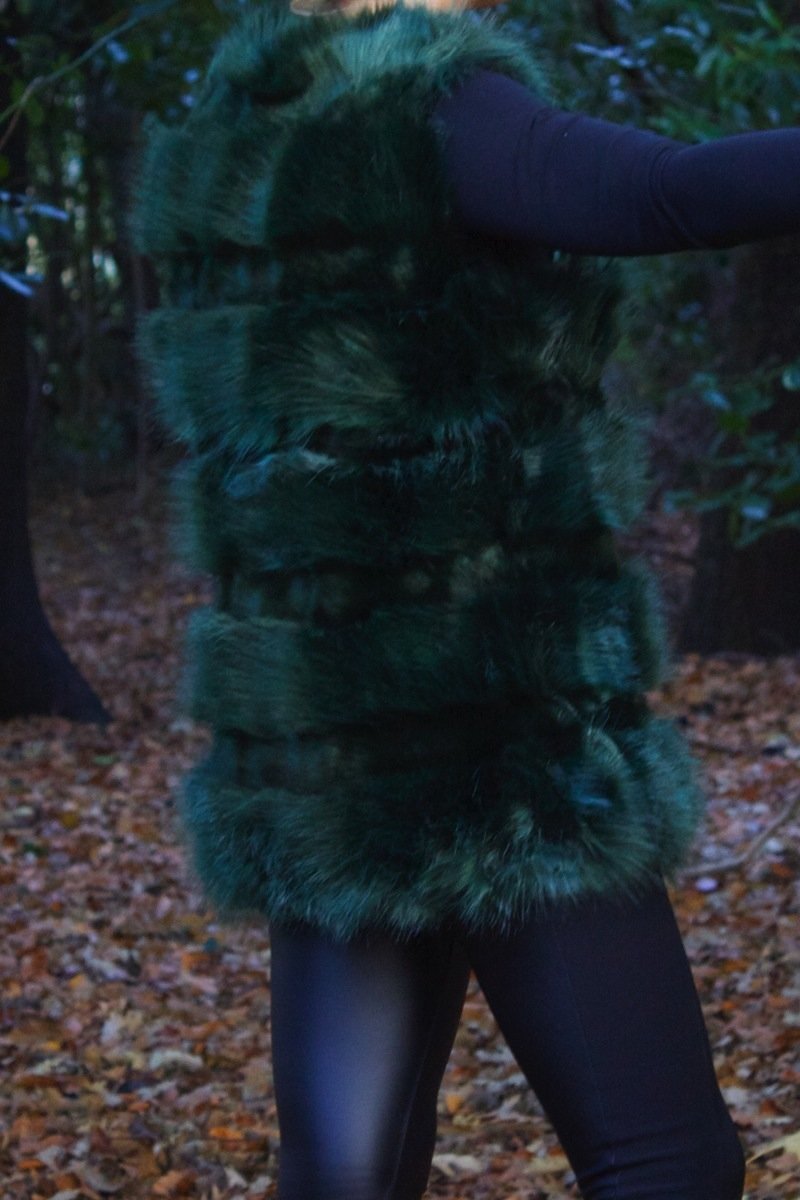 Thea Green Faux Fur Gilet