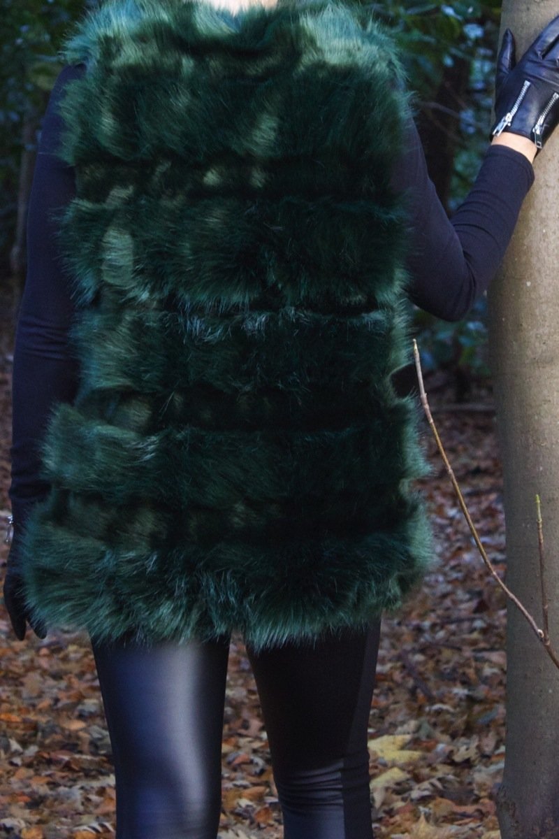 Thea Green Faux Fur Gilet