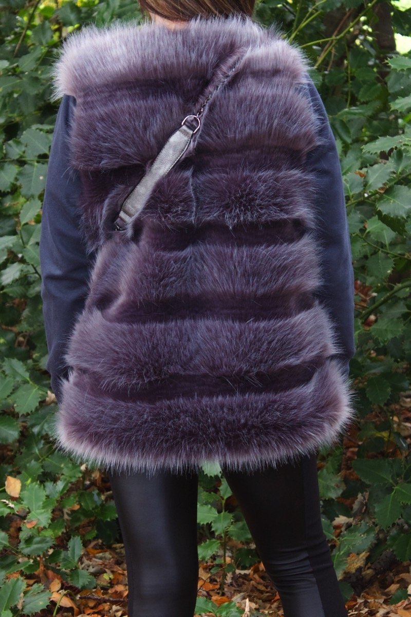 Thea Grey Faux Fur Gilet