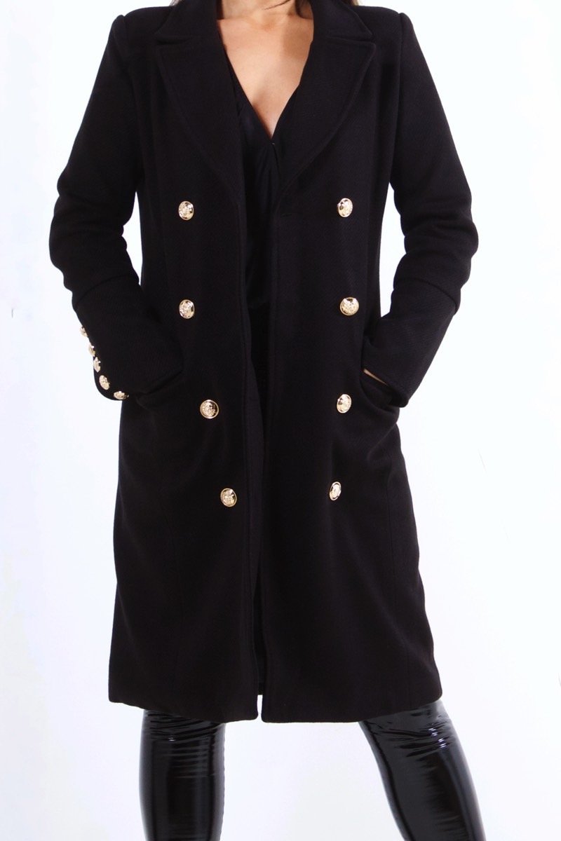 Vienna Black Double Breasted Coat