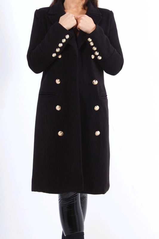 Vienna Black Double Breasted Coat