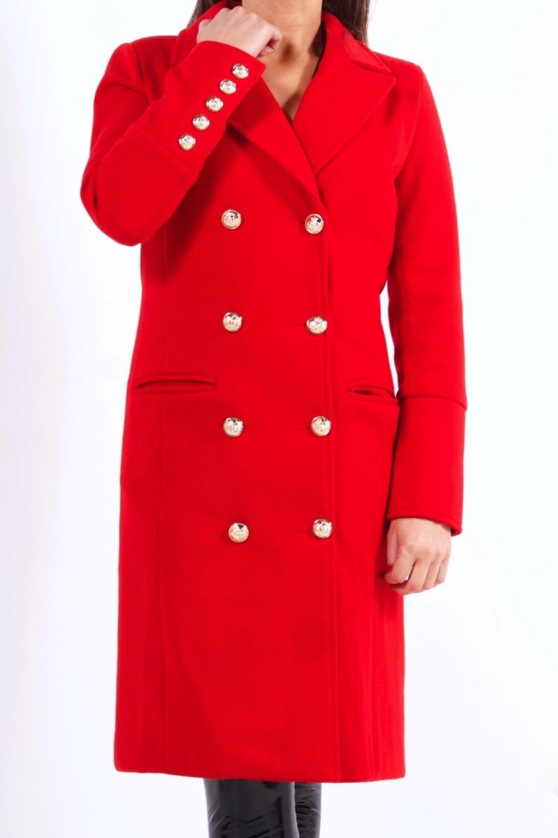 Vienna Red Double Breasted Coat